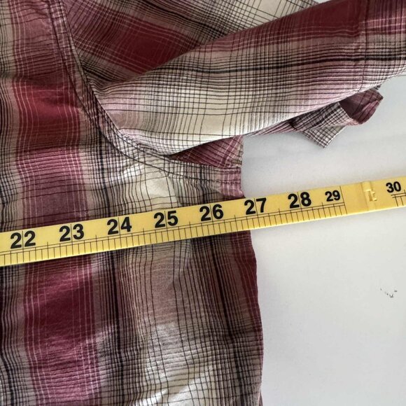 Carhartt Men's Relaxed Fit Shirt 2XL Red Ivory Plaid Button Down Short Sleeve - Picture 6 of 9